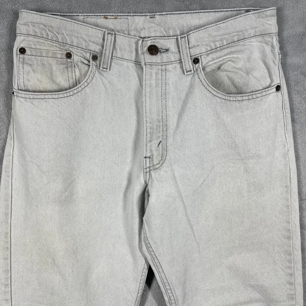 Levis 506 Jeans Mens 32(30)x32(30) White Distressed USA Vintage Straight Leg - Picture 2 of 16